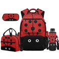 thumbnail image 1 of Pzuqiu Cute Ladybug School Backpack Set for Kids with Lunch Bag 17 Inch Book Bags for Girls 10-12 Years Old, Schoolbag for Boys Pencil Bag Water Bottle Bag School Bookbag Sets, 1 of 7