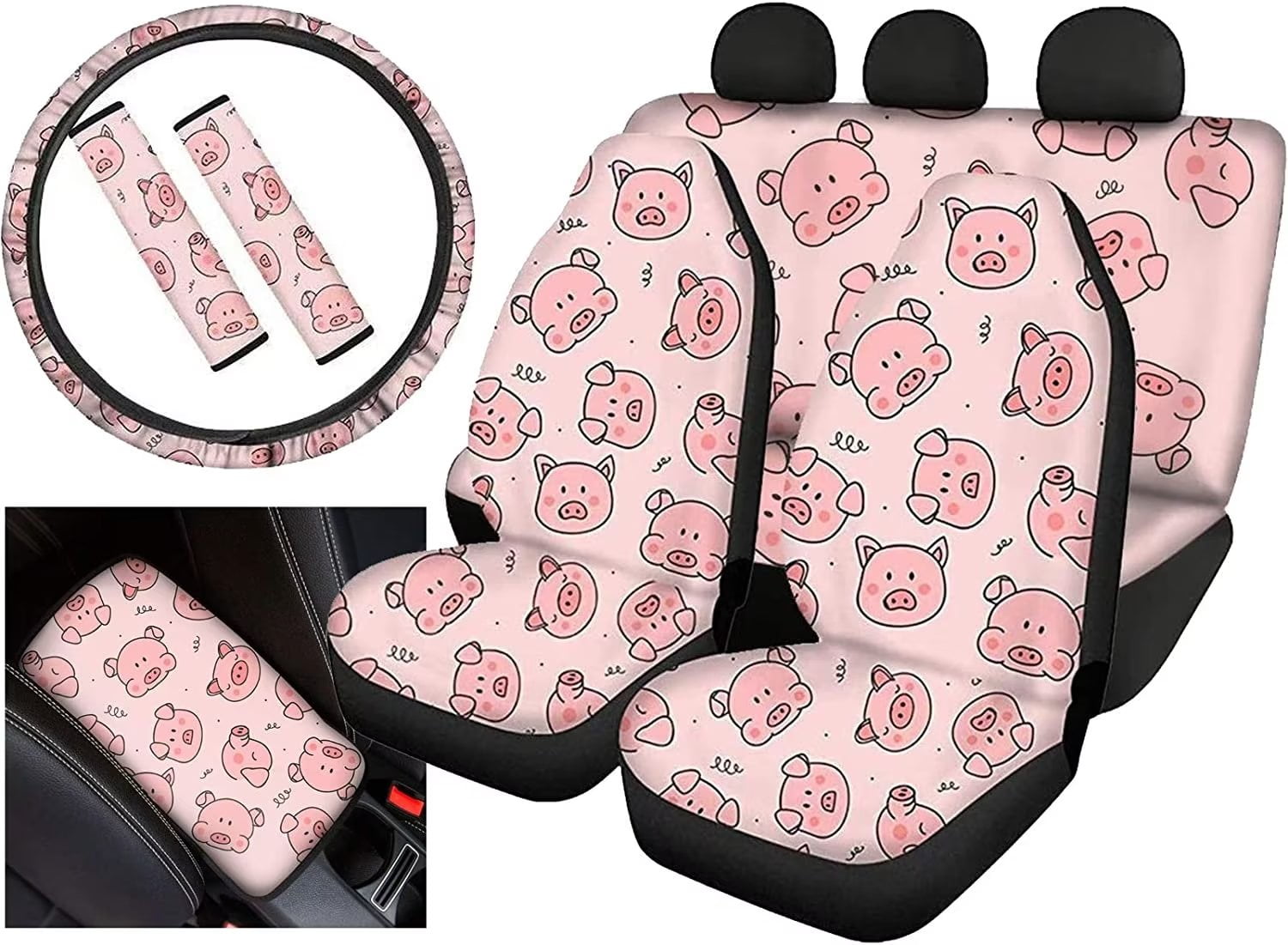 Pzuqiu Pink Strawberry Guinea Pig Bench Seat Cover for Truck for Women Men  Car Accessories Ear Seats Protectors Saddle Blanket Seat Covers Universal  Fit SUV Sedan Auto Decor 