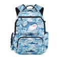 thumbnail image 1 of Pzuqiu Cute Shark Print Kids Backpack 17 Inch Large Capacity School Bag Breathable Padded Shoulder Straps Bookbag with Side Pockets for Boys Girls Ages 6-12 Travel Daypack, 1 of 7