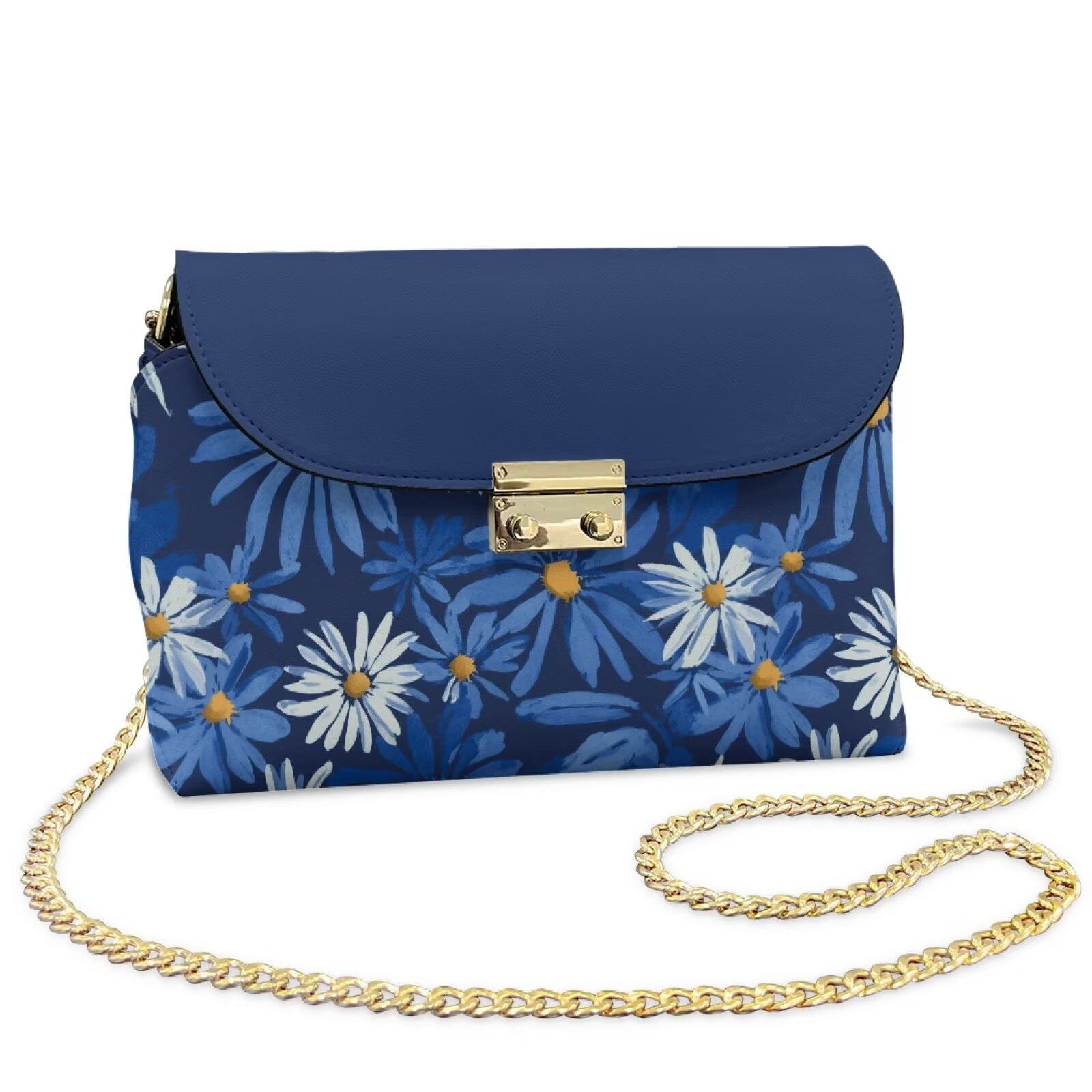 Pzuqiu Daisy Women Leather Crossbody Bag Exquisite Versatile Leather Quilted Shoulder Bag with Chain Strap Craftsmanship Vintage Practical for Teen Girls-Women