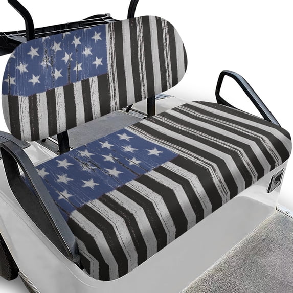 Pzuqiu Distressed Flag Golf Cart Seat Covers Stretchable, for Outdoor Golf Carts, Golf Cart Bench Seat Covers, Compatible with Ezgo Txt Golfcart Ezgo Club Car Cart