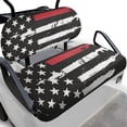 thumbnail image 1 of Pzuqiu Distressed Thin Red Line American Flag Golf Cart Seat Cover Set - Breathable, Washable Protector for 2-Seater Ezgo, Club Car & Yamaha, 1 of 9