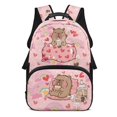 thumbnail image 1 of Pzuqiu Drinks Capybara Kids Backpack for Students Ages 6-18 17 Inch Large Capacity Lightweight Schoolbag for Preschool Elementary Middle High School Back to School Use, 1 of 7