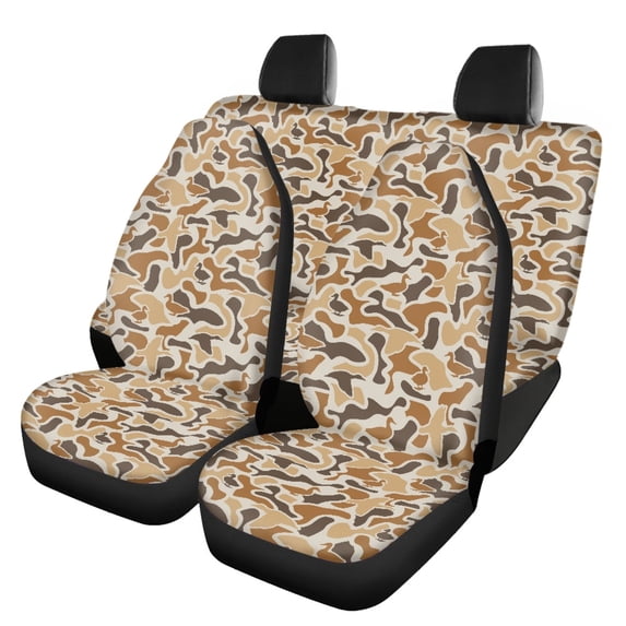 Pzuqiu Duck Camo Front Rear Seat Covers 3 Pack Seat Covers Full Set Breathable Easy to Install Suitable for Trucks most Cars