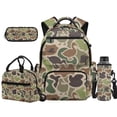 thumbnail image 1 of Pzuqiu Duck Camo School Backpack for Girls 4 Piece 17 Inch Large Capacity Bookbag with Lunch Box Pencil Case Water Bottle Holder Lightweight Schoolbag for Middle School Back to School, 1 of 7