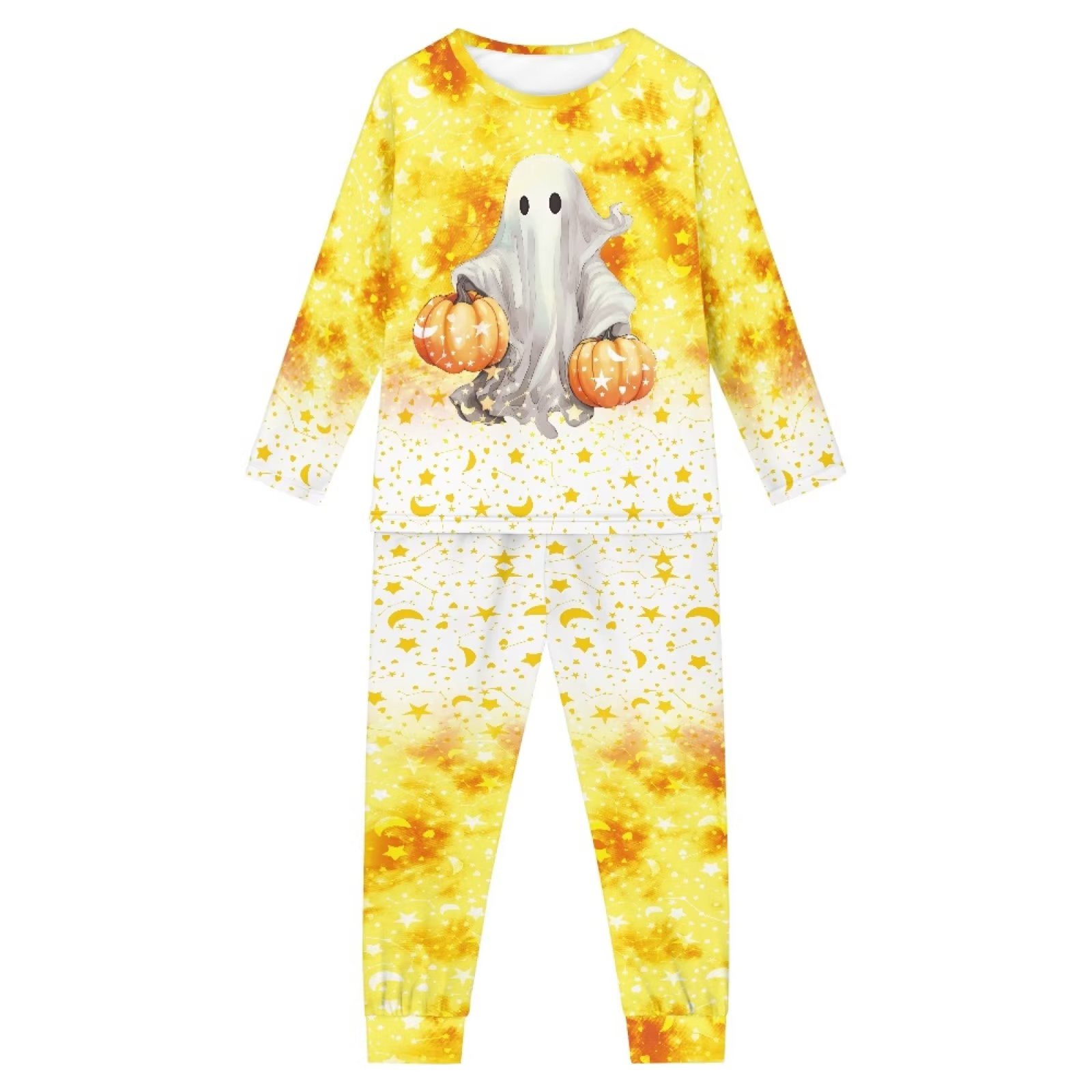 Pzuqiu Boo Ghost Sleepwear for Kids Novelty Pajama Cozy Up Lounge Wear  Trendy Indoor Activities Outfits,11-12 Halloween Long Sleeve Pjs Pants Set  Scoop Neck Nightwear 2pcs Home Life Suit 