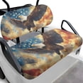 thumbnail image 1 of Pzuqiu Eagle Golf Cart Front Seat Cover Kit Golf Cart Accessories Elastic Easy Install and Clean American Flag Golf Seat Cover Fits All EZGO Club Car and More Golf Carts, 1 of 7