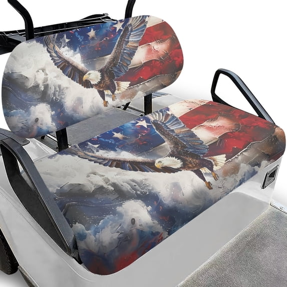 Pzuqiu Eagle Golf Cart Seat Covers All Weather, Washable, Suitable for Outdoor Sports, Fit for Golf Carts