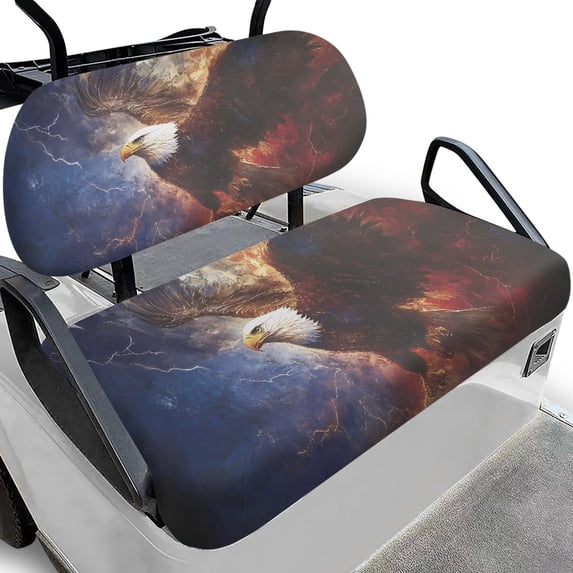 Pzuqiu Eagle Skyline Golf Cart Seat Covers Breathable, All Weather Golf Cart Accessories Fit for Club Car Precedent Seat