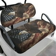 thumbnail image 1 of Pzuqiu Eagle Universal Golf Cart Seat Covers American Flag Soft Portable Sport Golf Cart Seat Cover Towel Blanket Easy to Install Golf Seat Cover for All Club Cars More 2-seats Cart, 1 of 7