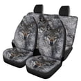 thumbnail image 1 of Pzuqiu Fashion Wolf Car Seat Covers Sets 4Pcs Front Seat Protector Carseat Rear Split Bench Cover Universal Vehicle Seat Protector Fit Most Car Truck SUV, 1 of 7