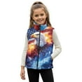 thumbnail image 1 of Pzuqiu Flag Eagle Boy Outerwear Vest Size 4 Comfortable Casual Zipper Winter Sleeveless Jacket with Pockets Practical Fall Outfits Fashion Clothing Wind Proof for Daily Life, 1 of 7