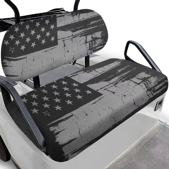 Pzuqiu Flag Golf Cart Front Seat Cover Set Gray Lightweight Golf Cart Seat Blanket Fit for Club Car Precedent Ordinary Front Seat Cushion Breathable Comfortable