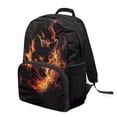 thumbnail image 1 of Pzuqiu Flame Wolf Print Kids Backpack for Boys Ages 6-8 17 Inch Elementary School Backpack with Adjustable Straps Large Capacity for School Travel Back to School Essential, 1 of 7