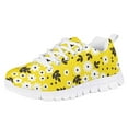 thumbnail image 1 of Pzuqiu Floral Big Girls Tennis Sneakers Yellow Size 1 Breathable Kids Running Shoes Lightweight Athletic Walking Shoes Lace Up, 1 of 5