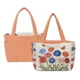 thumbnail image 1 of Pzuqiu Floral Embroidered Quilted Tote Bag for Women, Large Capacity Lightweight Shoulder Handbag, Reversible Orange Puffer Tote for Work Travel Shopping College Everyday Use, 1 of 7