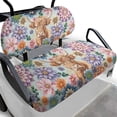 thumbnail image 1 of Pzuqiu Floral Highland Cow Golf Cart Seat Cover Set - Soft Stretchable Polyester, All-Weather Protection, Easy Install for EZGO, Club Car & Yamaha, 1 of 9
