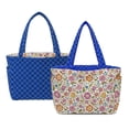 thumbnail image 1 of Pzuqiu Floral Large Capacity Quilted Tote Bag for Women, Reversible Blue Puffer Hobo Shoulder Bag, Lightweight Laptop Tote for Work, Travel, Shopping, College, Everyday Use, 1 of 7