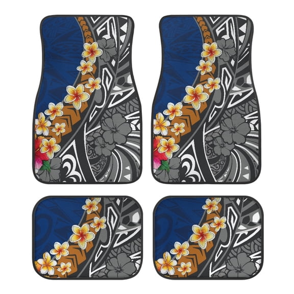 Pzuqiu Floral Print Auto Rugs All Weather Protection Floor Liners Car Floor Mats, Not Easy to Fade Full Set, Fit for SUV Truck Trucks
