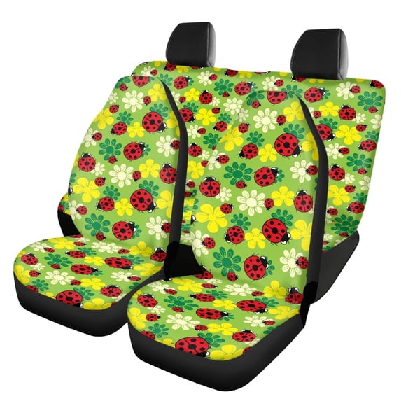 Pzuqiu Flowers Car Seat Covers Easy to Install Interior Accessories Car Decor Accessories, Full Set Air Breath in Summer Compatible with most Cars Trucks Sedans