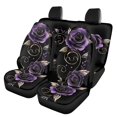 thumbnail image 1 of Pzuqiu Front and Rear Seat Cover Set Fashion, Compatible with Car Seats Automotive Seats, Car Seat Covers Set Fit for Trucks Cars Interior, Purple Rose Design, 1 of 10