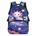 thumbnail image 1 of Pzuqiu Galaxy Axolotl Personalized School Backpack for Kids Students Customized Bookbags Large Capacity Custom Backpacks with Name Schoolbag for Girls 17 Inch Back to School, 1 of 7