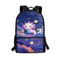 thumbnail image 1 of Pzuqiu Galaxy Axolotl School Backpack for Kids Girls, 17 Inch Backpack for Kids Girls Age 6-8,Lightweight School Bag for Preschool,Primary,Kindergarten,Back to School Gifts, 1 of 6