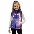 thumbnail image 1 of Pzuqiu Galaxy Cat Kids Sleeveless Vests 2T Versatile Full Zip Fall Winter Warm Outerwear With Pockets Stretchy Fall Outfits Fashion Clothing Wind Proof Soft for Daily Life, 1 of 7