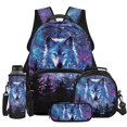 thumbnail image 1 of Pzuqiu Galaxy Wolf 17 Inch Kids Backpack Set 4PCS Heavy Duty Durable School Backpack with Insulated Lunch Bag Pencil Case Water Bottle Holder Lightweight Schoolbag for Daily Use, 1 of 7