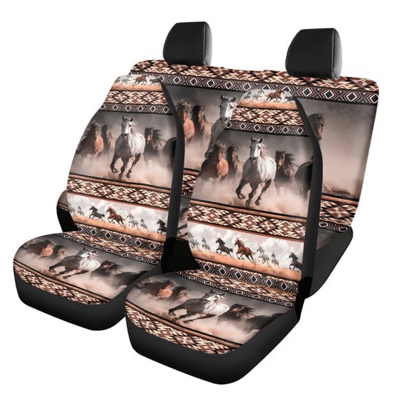 Pzuqiu Galloping Horses Automotive Vehicle Cushion Washable Car Seat Covers Full Set Interior Accessories Polyester Automobile Seat Cover Sets