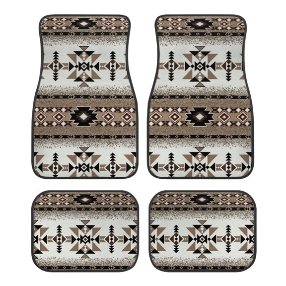 Pzuqiu Geometric Pattern Auto Mats Waterproof Auto Protection Car Floor Mats, Anti-slip Car Accessories, Fit for Cars SUV Sedans