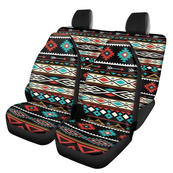 Pzuqiu Geometric Patterned Car Seat Covers Easy to Install, for Van Seats Auto Interior Car Interior Suitable for Trucks Cars