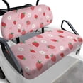 thumbnail image 1 of Pzuqiu Girly Strawberry Daisy Golf Cart Seat Cover Set - 2-Piece Stretchable Protector | Breathable, Washable, All-Weather Fit for EZGO, Club Car & Yamaha, 1 of 9