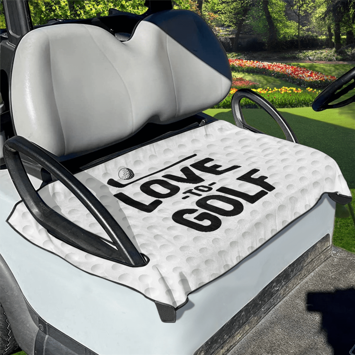 Pzuqiu Golf Cart Seat Cover Blanket,Universal Fit for Most 2Person