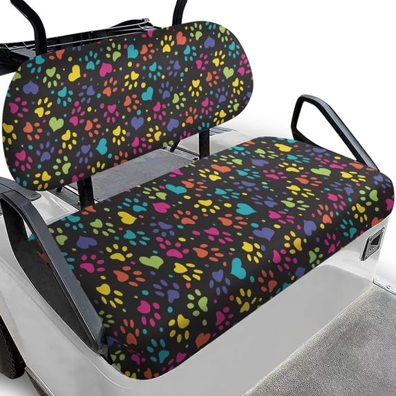 Pzuqiu Golf Cart Seat Cover, Compatible with Outdoor Golf Cart Seats, Golf Cart Seat Cover Set Suitable for 2 Person Seats Golf Carts Ezgo Anti-Fading