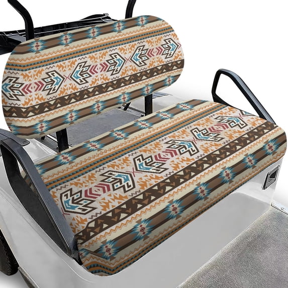 Pzuqiu Golf Cart Seat Cover Set - Breathable Stretchable Polyester | All-Weather Protection, Easy Install | Fits EZGO, Club Car, Yamaha