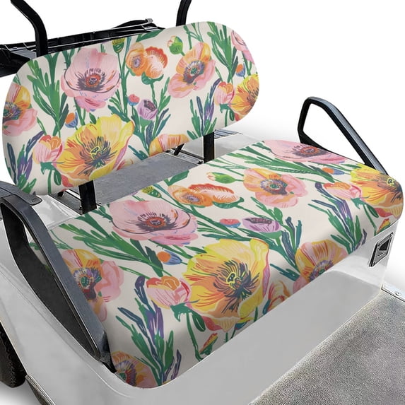 Pzuqiu Golf Cart Seat Covers Comfortable, Compatible with Golf Carts Outdoor, Golf Cart Seat Cover Set Fit for Ezgo Golf Cart Club Car Precedent