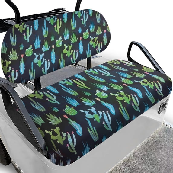 Pzuqiu Golf Cart Seat Covers, Compatible with Outdoor, Golf Cart Seat Covers and Backrest Cover Suitable for 2 Passenger Seats Carts Elastic Fabric, Cactus