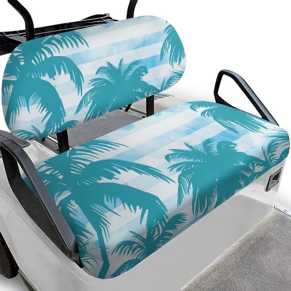 Pzuqiu Golf Cart Seat Covers, Compatible with Outdoor, Golf Cart Seat Protectors Suitable for Ezgo Easy Install, Palm Tree Stripe