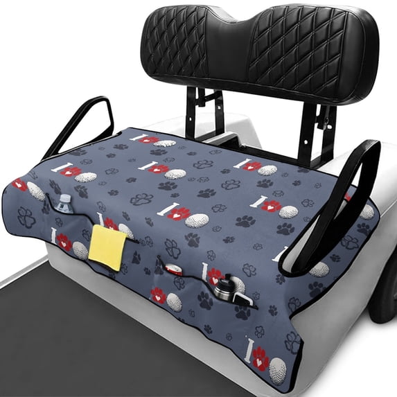Pzuqiu Golf Cart Seat Covers with Paw Print Pattern, Golf Cart Seats Cushion for 2 Passenger Club Car Models