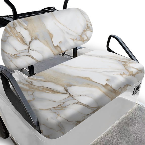 Pzuqiu Golf Cart Seat Protector Set, Compatible with 2-Seats Cart Outdoor, Golf Cart Seat Covers Suitable for Ezgo Yamaha Seats Breathable, Marble