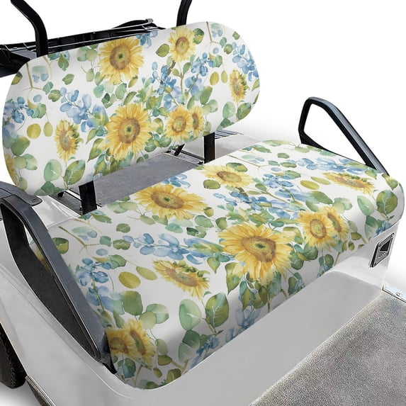 Pzuqiu Golfcart Cushion Cover, Compatible with Golf Cart, Golf Cart Seat Covers Suitable for Ezgo Breathable, Sunflower Pattern