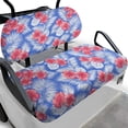 thumbnail image 1 of Pzuqiu Hawaiian Hibiscus & Palm Leaf Golf Cart Seat Cover Set - Breathable Stretchable Polyester - All-Weather Protection for EZGO, Club Car & Yamaha, 1 of 10