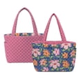 thumbnail image 1 of Pzuqiu Hibiscus Floral Women's Quilted Tote Bag, Reversible Lightweight Pink Puffer Shoulder Hobo Handbag for Work, Travel, Shopping, College, Laptop Carry Everyday Use, 1 of 7