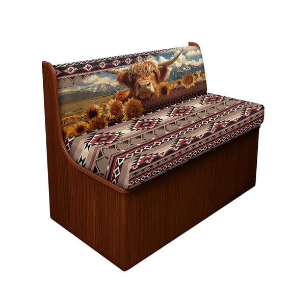Pzuqiu Highland Cow Rv Cushion Slipcover Lightweight Set Of 2 Aztec Rv Dinette Cushion Set Easy Install Replacement Camper Sofa Chair Protector for Travel Trailer Couch Booth Seat
