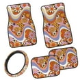 thumbnail image 1 of Pzuqiu Hippie Flowers All Weather Car Mats Vehicle Steering Wheel Protector Full Set with Anti-Slip Pad Dust Proof Car Interior Accessories Easy to Install for SUV,Vans, Car Mats Full Set 5 Pcs, 1 of 6