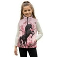 thumbnail image 1 of Pzuqiu Horse Print Girls Zip Up Sleeveless Vest 11-12 Personalized Toddler Girl Clothes Breathable Fall Winter Warm Outerwear With Pockets Comfortable Fall Outfits for Girls, 1 of 7