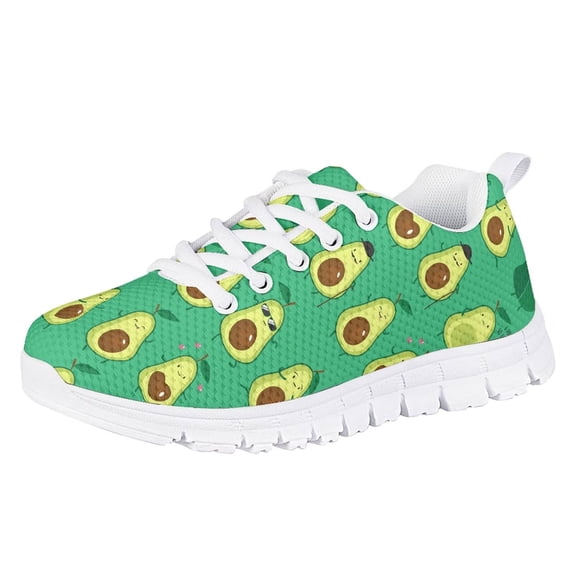 Pzuqiu Kids Tennis Shoes Cartoon Avocado Print Lightweight Comfortable Kids Shoes Size 11 Girls Boys Breathable Casual Shoes