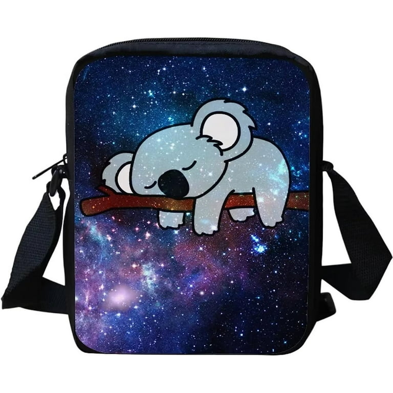 Pzuqiu Koala Crossbody Bag Cellphone Purse for Women Galaxy Space Small  Messenger Bag Cute ShoulderHandbag SmallTote for GirlsKids Satchel Stuff  Sack Storage Pouch 