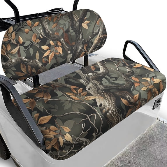 Pzuqiu Leaves Golf Cart Seat Cover Set Comfortable, Fit for Outdoor Golf Cart Seats Suitable for 2 Person Seats Golf Carts Yamaha